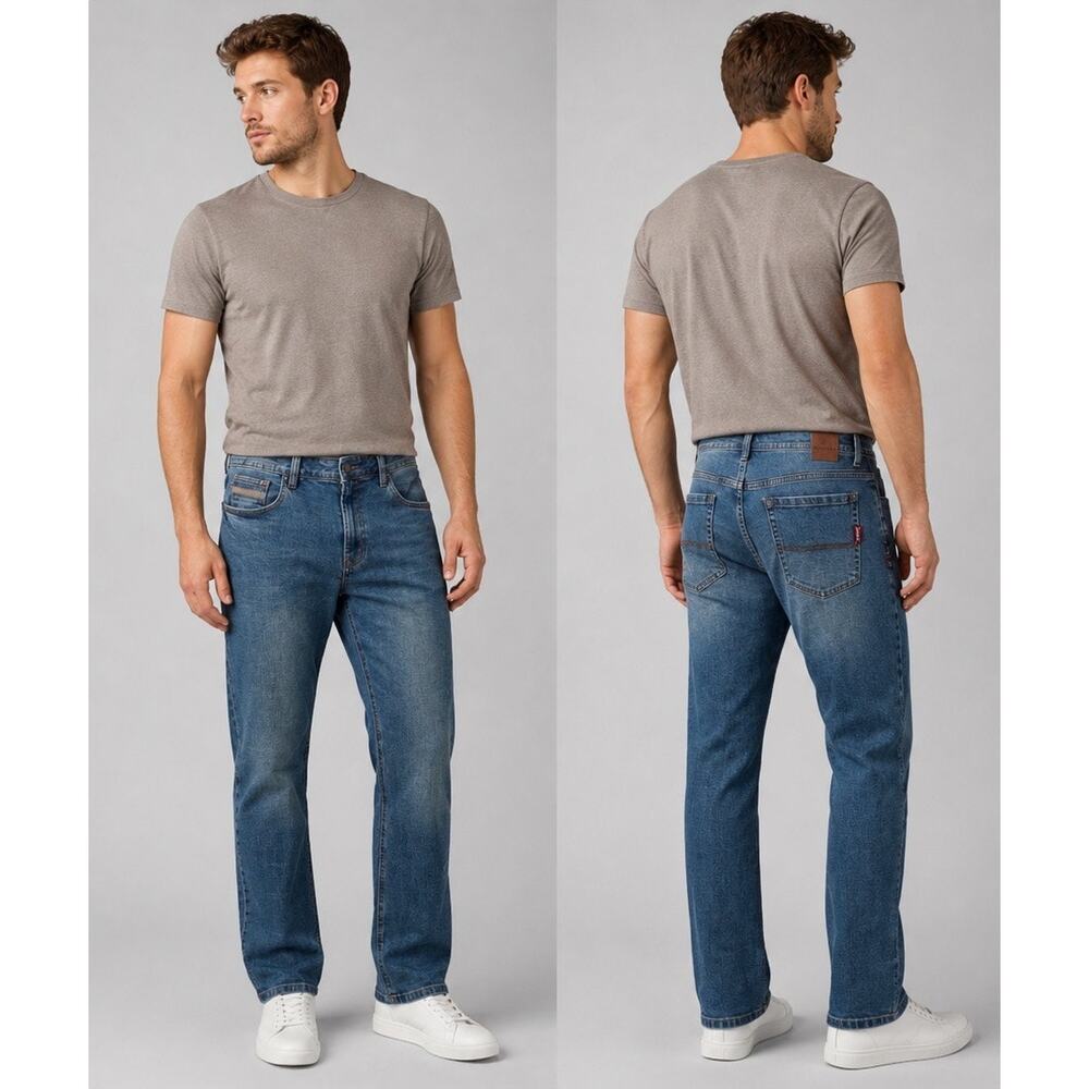 Prana Straight Leg Axiom Jeans Men's Size 33W x 32L Dark Wash NWT